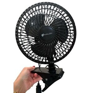 Avalon Black 7" Plug In Two Speed Clip Fan
